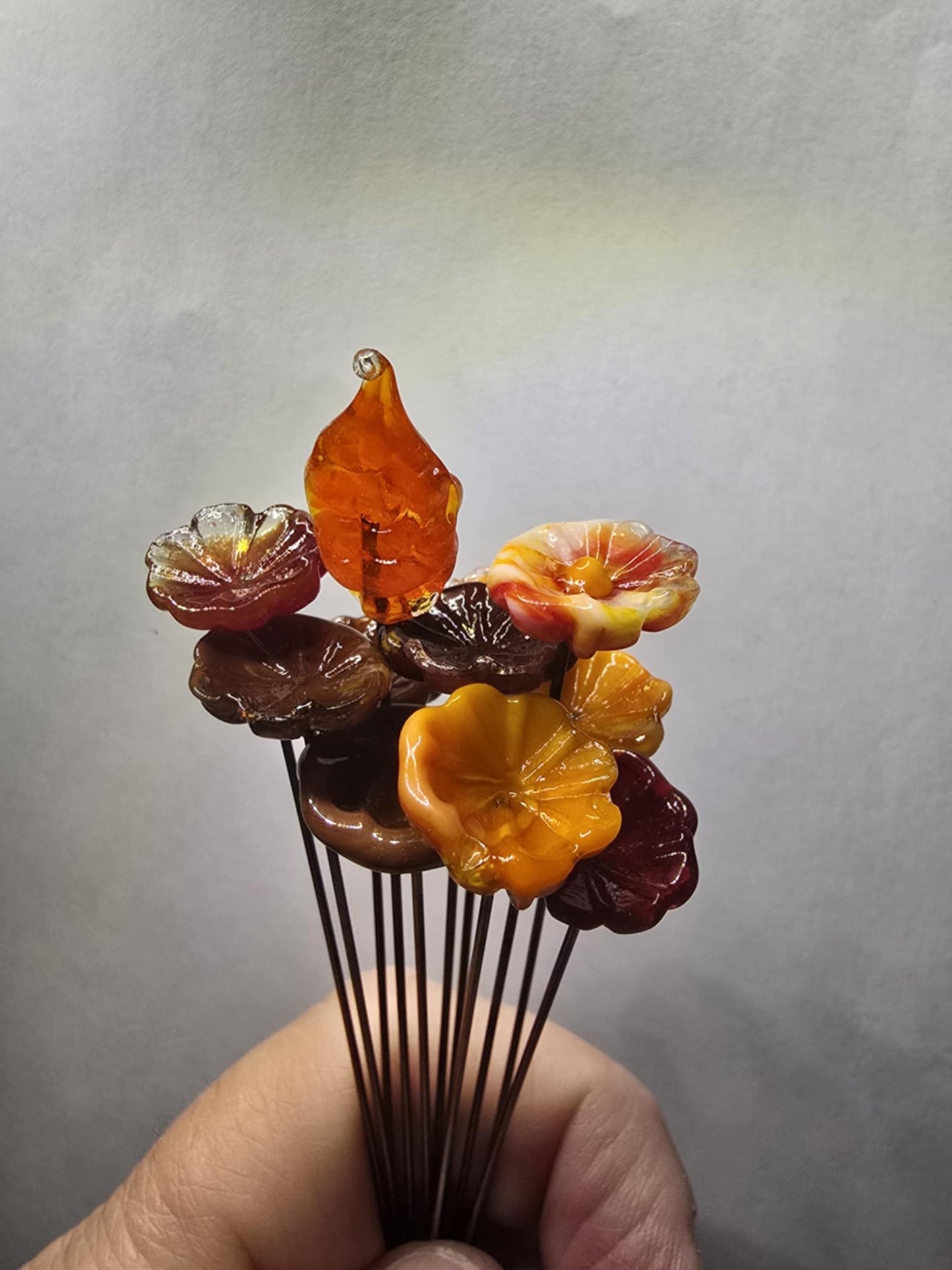 Tiny FALL colors flowers #304