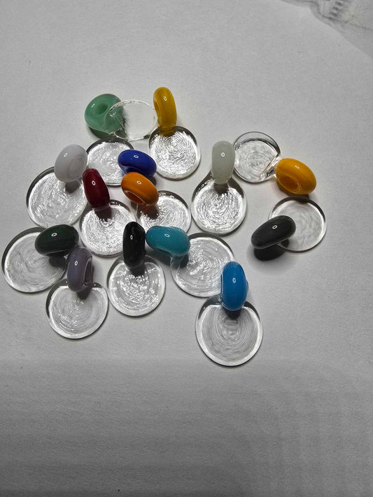 Clear Assortment of 14 Colors Fusible COE 96 "Sitting Bail"