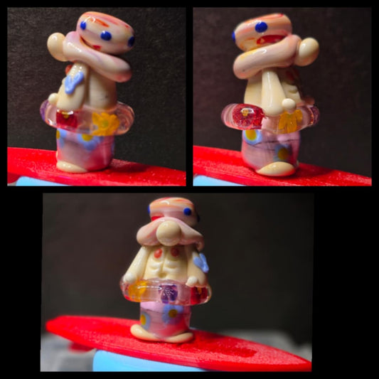 Glass Beach Gnome with Flowers Tubing